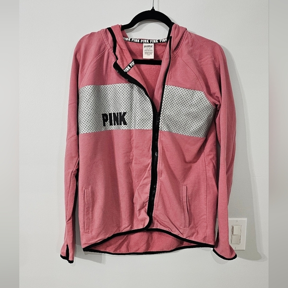 PINK Victoria’s Secret Pink Old Rose Full Zip Jacket Size M - Picture 1 of 5